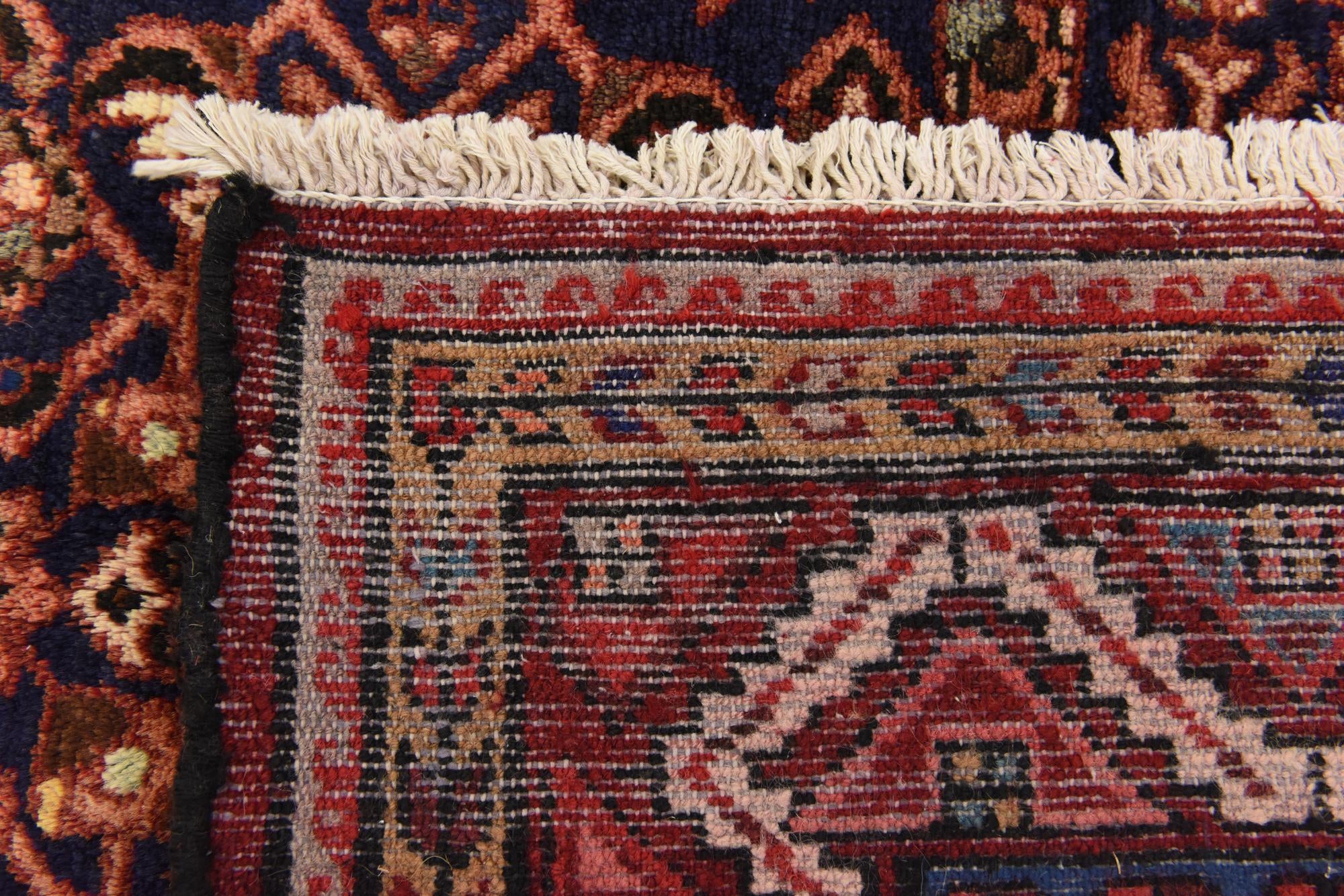 3' 5 x 9' 8 Hand Knotted Hossainabad Persian Wool Runner Rug