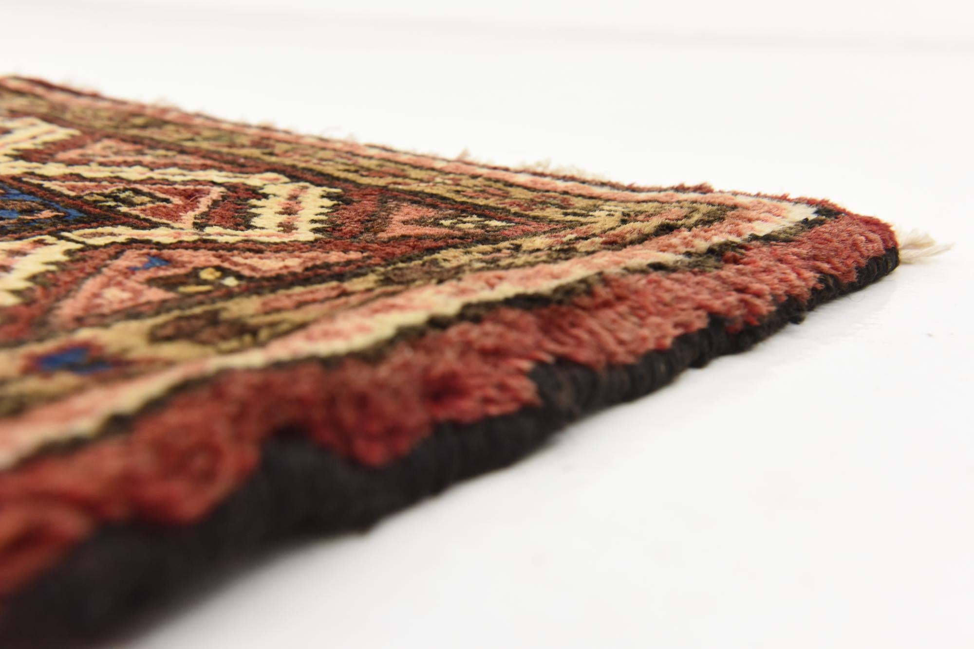 3' 5 x 9' 8 Hand Knotted Hossainabad Persian Wool Runner Rug