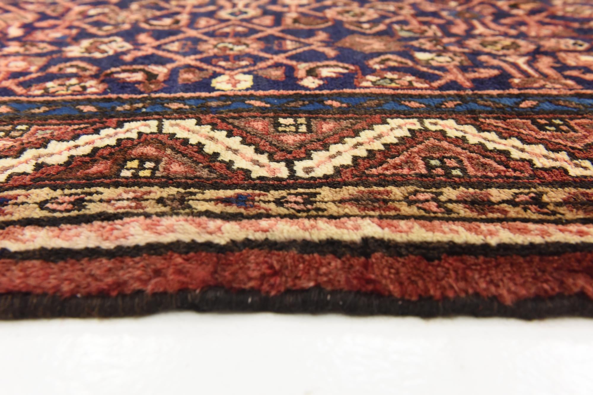 3' 5 x 9' 8 Hand Knotted Hossainabad Persian Wool Runner Rug