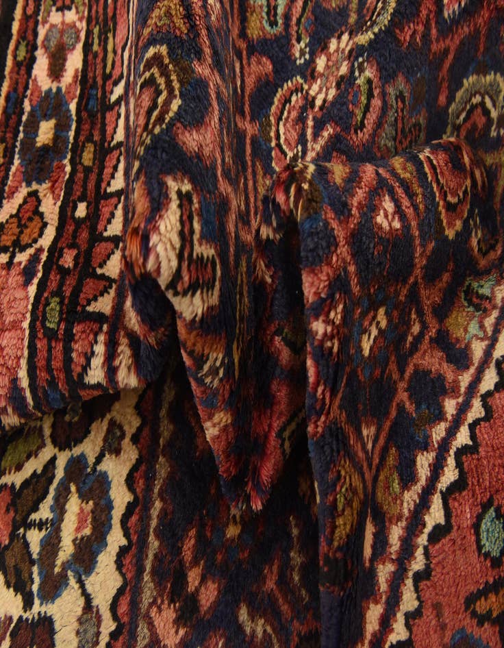 Detail image of 3' 9 x 9' 11  Hand Knotted Hossainabad Persian Wool Runner Rug