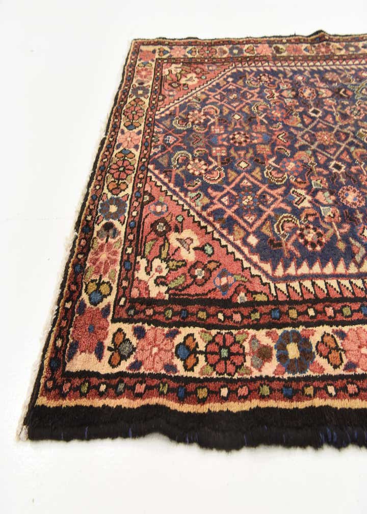3' 9 x 9' 11 Hand Knotted Hossainabad Persian Wool Runner Rug