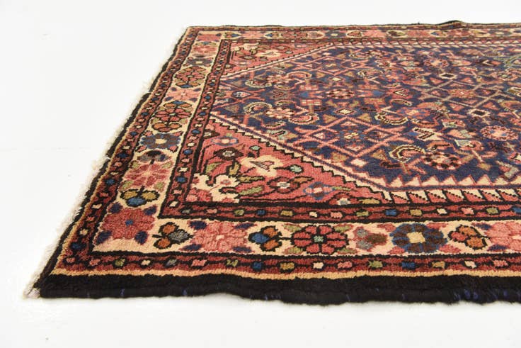Detail image of 3' 9 x 9' 11 Hand Knotted Hossainabad Persian Wool Runner Rug