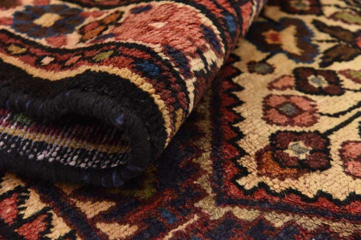 3' 9 x 9' 11 Hand Knotted Hossainabad Persian Wool Runner Rug