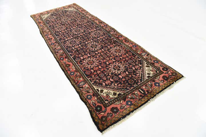 3' 5 x 9' 6 Hand Knotted Hossainabad Persian Wool Runner Rug