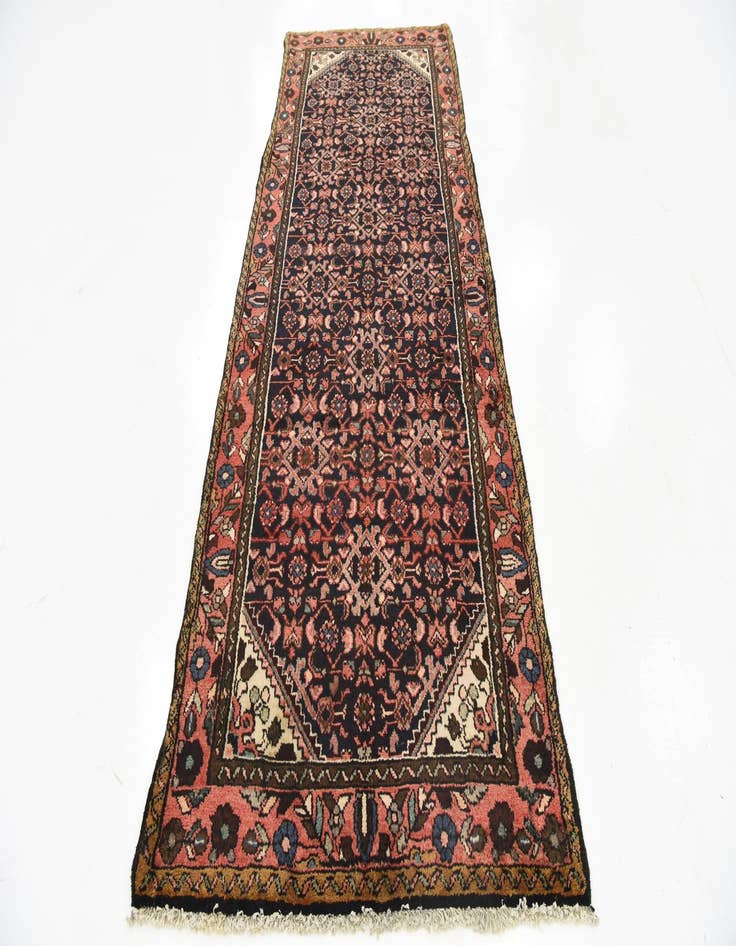 Detail image of 3' 5 x 9' 6  Hand Knotted Hossainabad Persian Wool Runner Rug