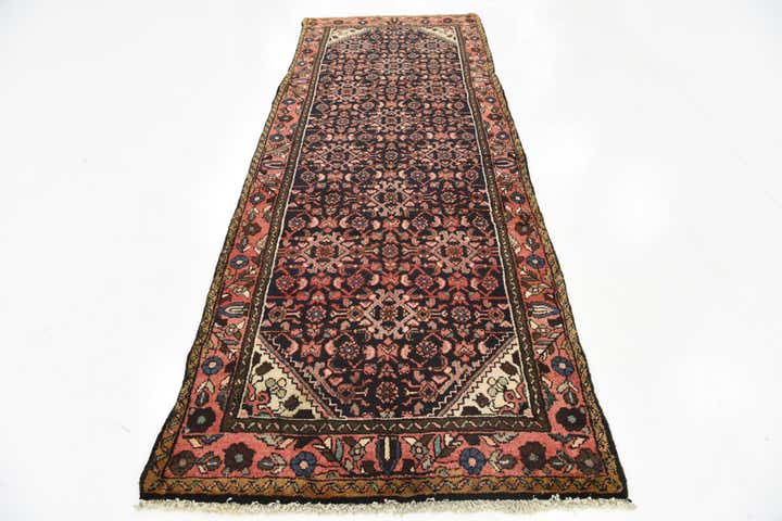 3' 5 x 9' 6 Hand Knotted Hossainabad Persian Wool Runner Rug