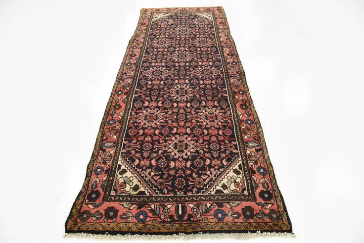 Detail image of 3' 5 x 9' 6 Hand Knotted Hossainabad Persian Wool Runner Rug