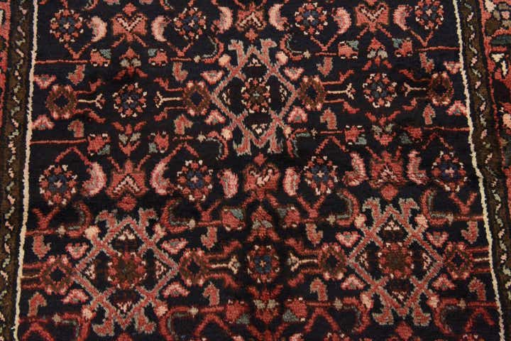3' 5 x 9' 6 Hand Knotted Hossainabad Persian Wool Runner Rug