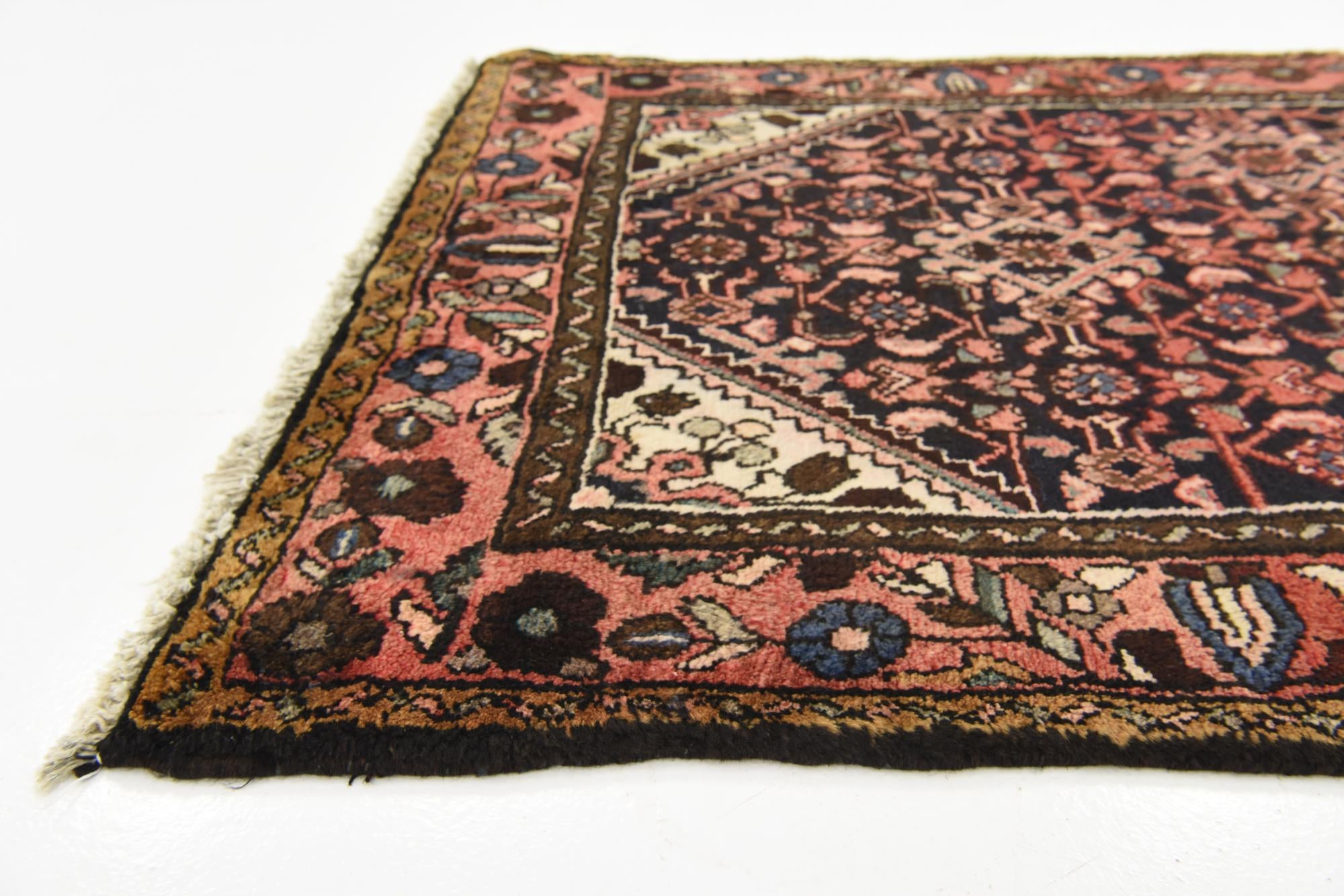 3' 5 x 9' 6 Hand Knotted Hossainabad Persian Wool Runner Rug