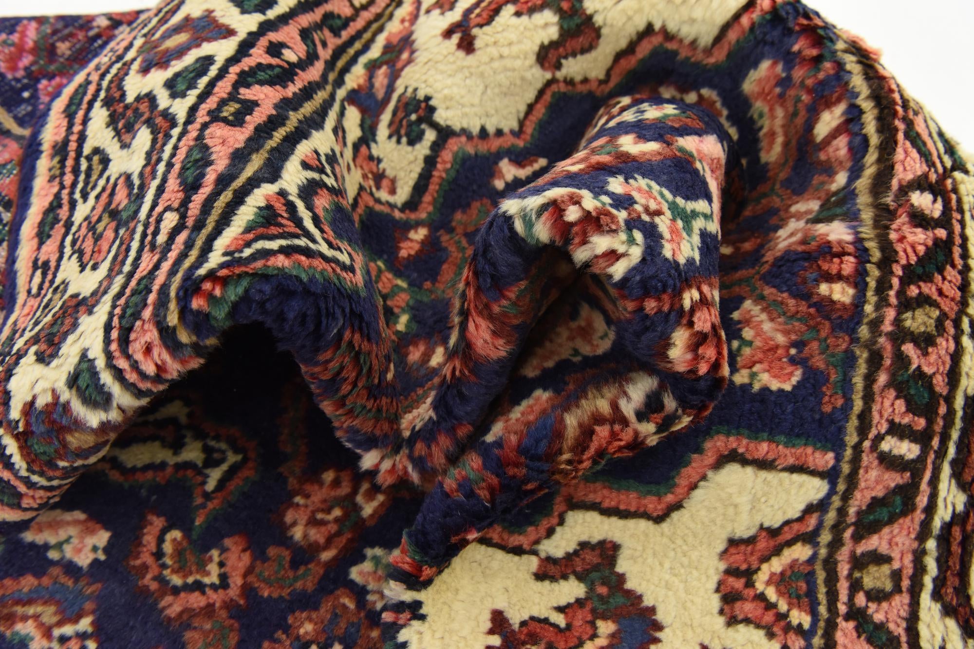 3' 4 x 9' 11 Hand Knotted Hossainabad Persian Wool Runner Rug