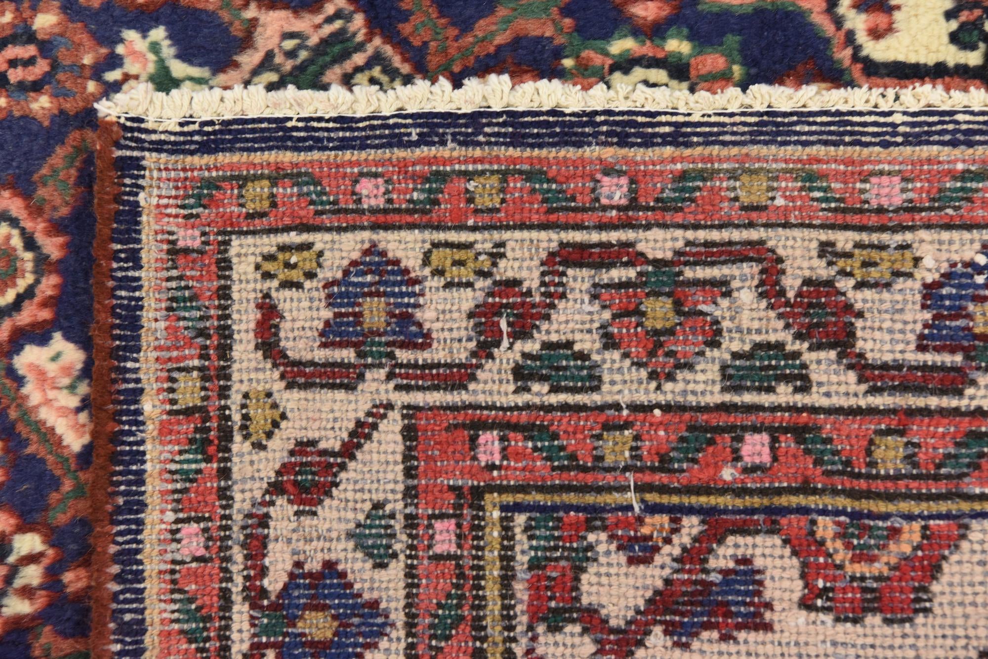 3' 4 x 9' 11 Hand Knotted Hossainabad Persian Wool Runner Rug