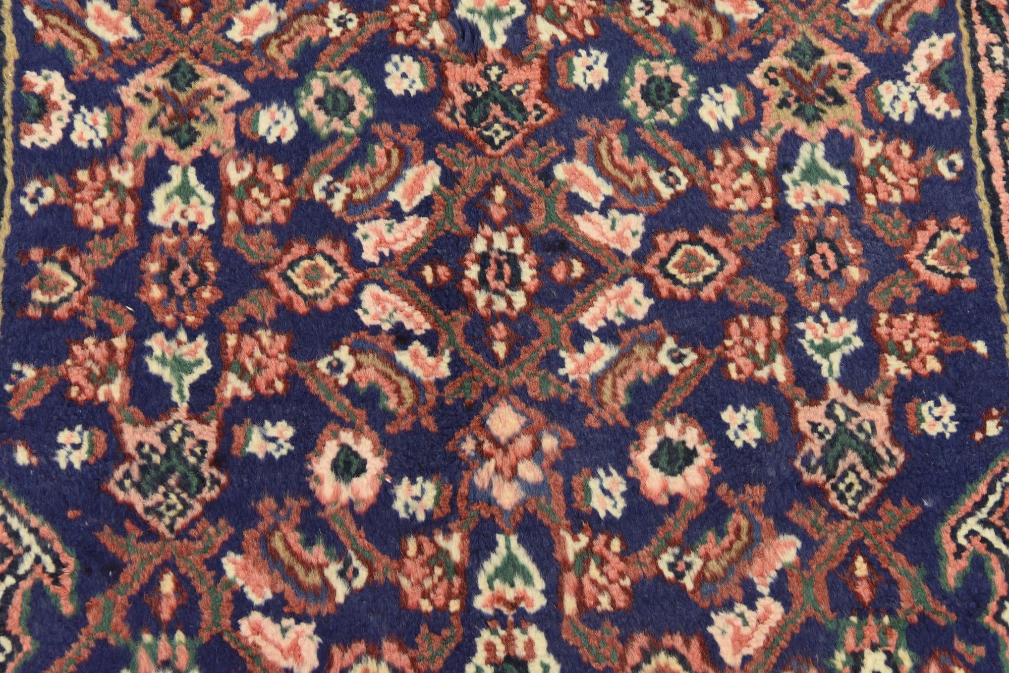 3' 4 x 9' 11 Hand Knotted Hossainabad Persian Wool Runner Rug