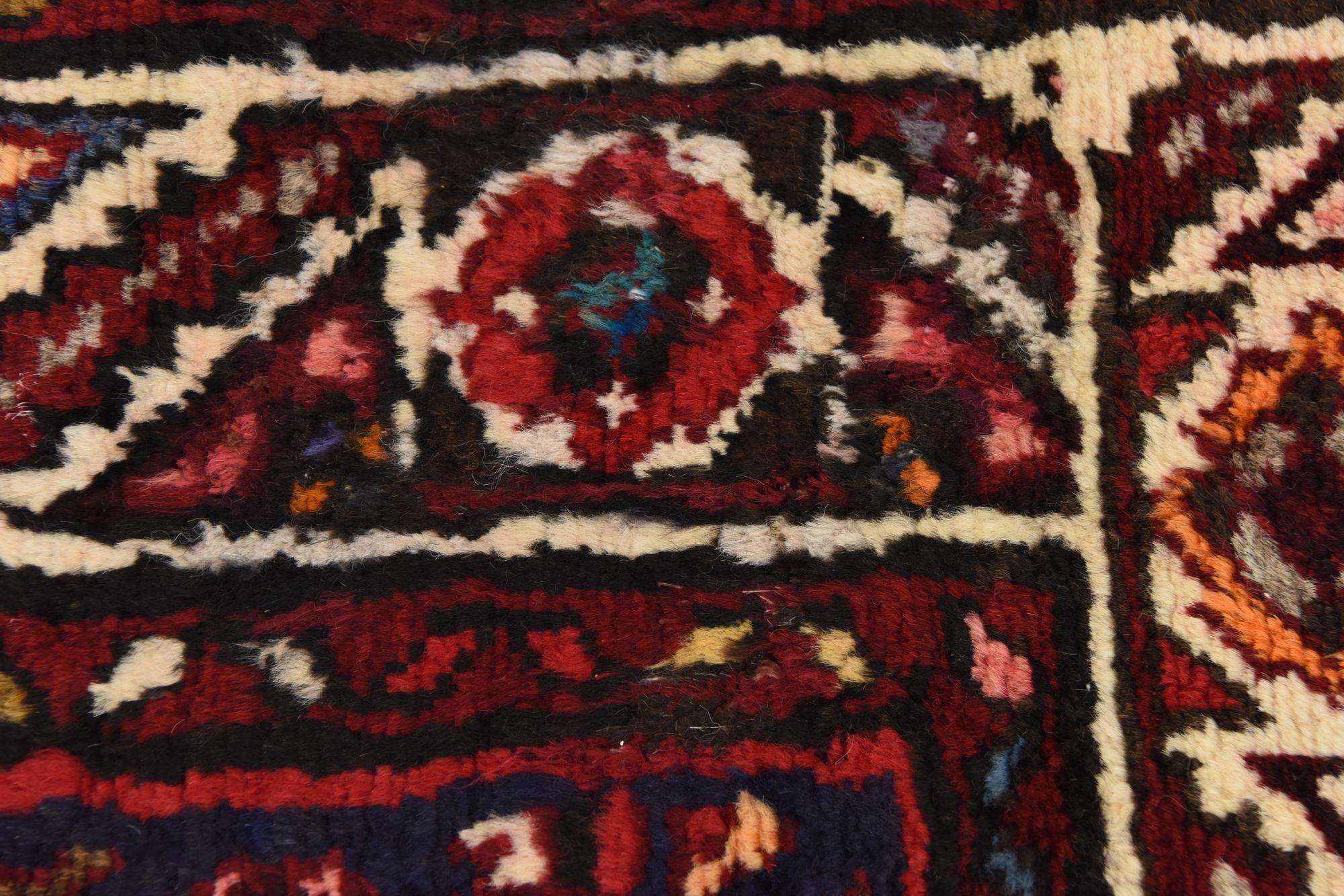 3' 9 x 10' 7 Hand Knotted Hossainabad Persian Wool Runner Rug
