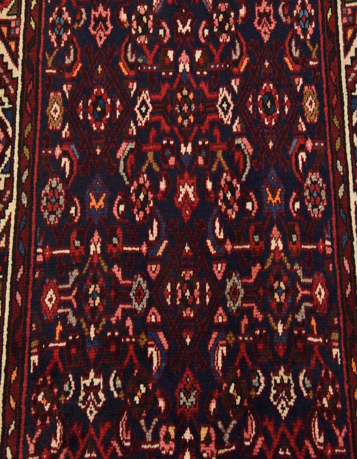 Detail image of 3' 9 x 10' 7  Hand Knotted Hossainabad Persian Wool Runner Rug