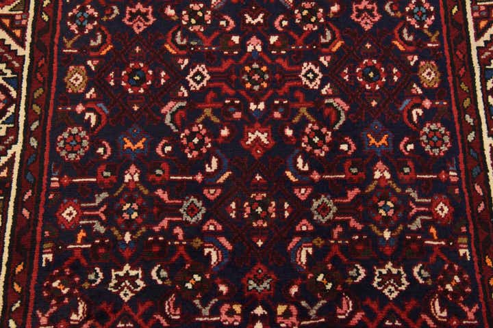3' 9 x 10' 7 Hand Knotted Hossainabad Persian Wool Runner Rug