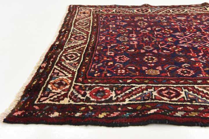 3' 9 x 10' 7 Hand Knotted Hossainabad Persian Wool Runner Rug