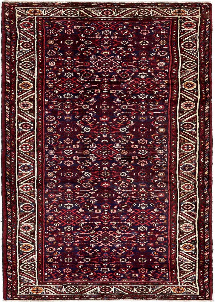 3' 9 x 10' 7 Hand Knotted Hossainabad Persian Wool Runner Rug