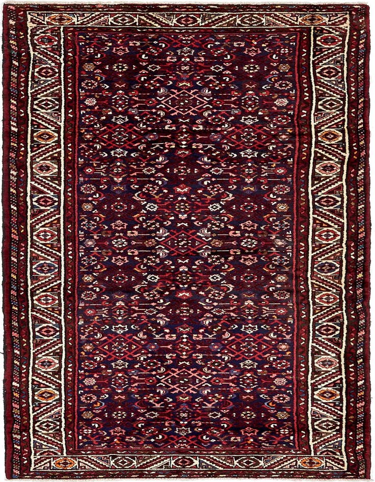 Detail image of 3' 9 x 10' 7 Hand Knotted Hossainabad Persian Wool Runner Rug