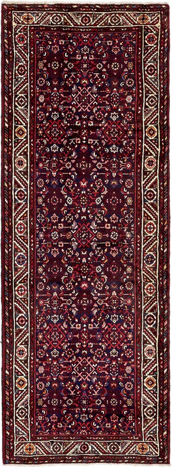 Detail image of 3' 9 x 10' 7 Hand Knotted Hossainabad Persian Wool Runner Rug