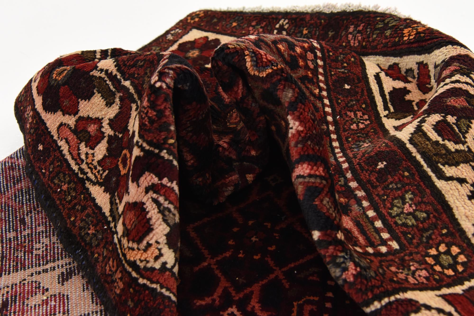 3' 5 x 9' 6 Hand Knotted Hossainabad Persian Wool Runner Rug