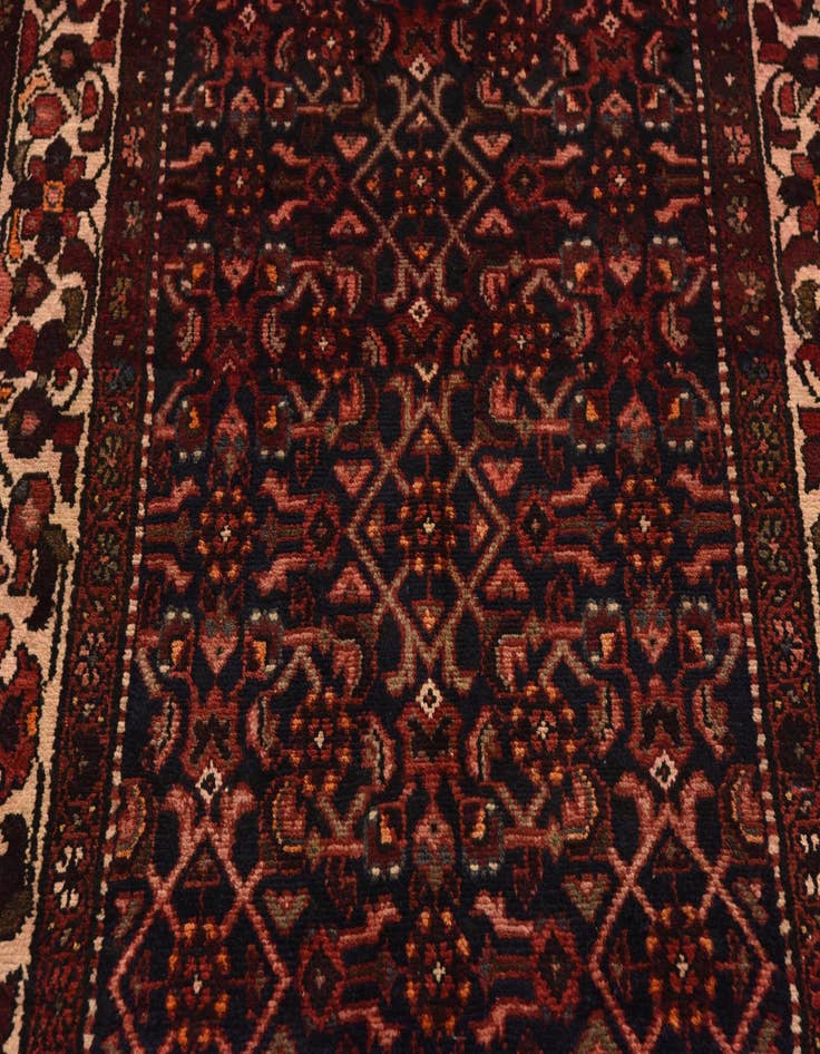 Detail image of 3' 5 x 9' 6  Hand Knotted Hossainabad Persian Wool Runner Rug