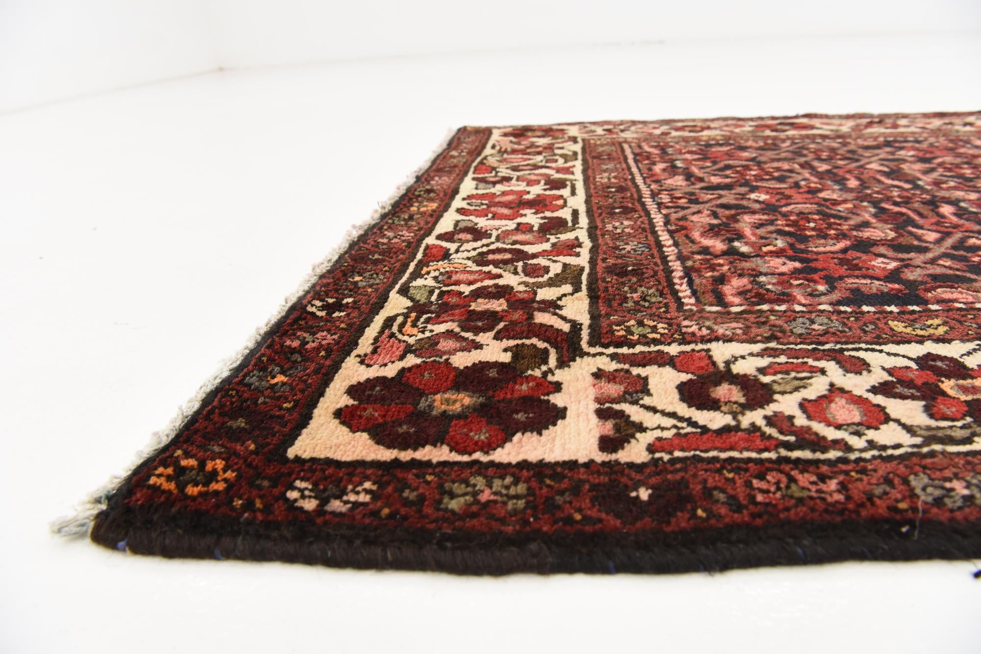 3' 5 x 9' 6 Hand Knotted Hossainabad Persian Wool Runner Rug