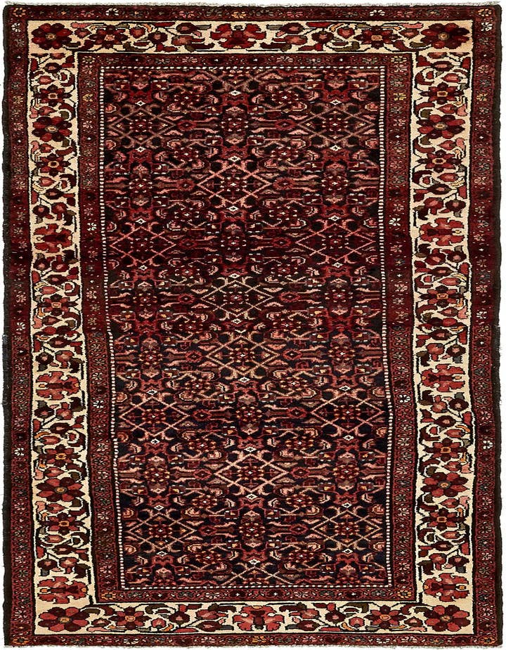 Detail image of 3' 5 x 9' 6 Hand Knotted Hossainabad Persian Wool Runner Rug