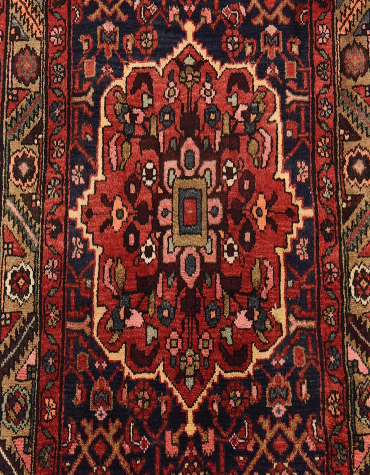 Detail image of 3' 8 x 10' 6  Hand Knotted Hossainabad Persian Wool Runner Rug