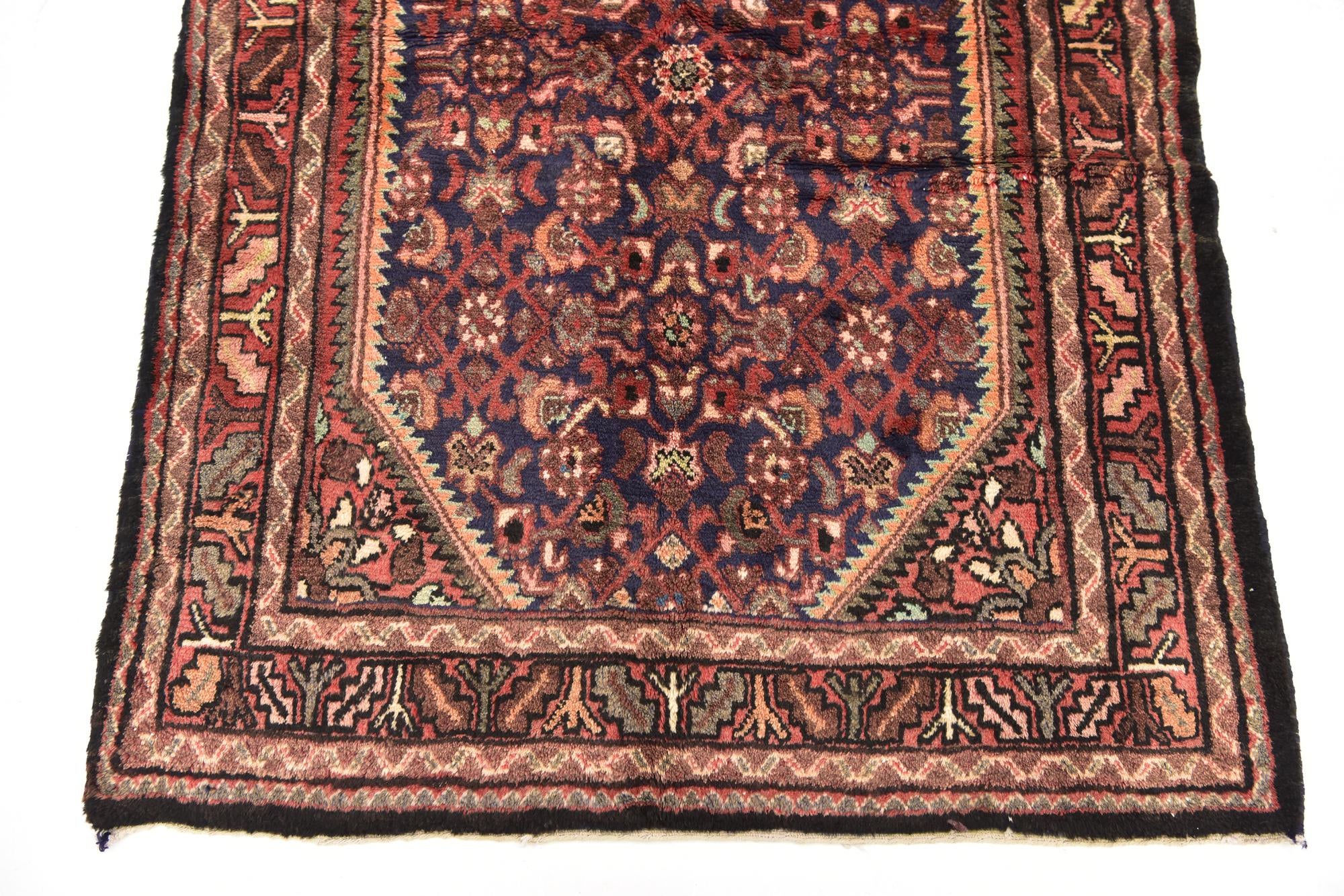 3' 8 x 9' 6 Hand Knotted Hossainabad Persian Wool Runner Rug