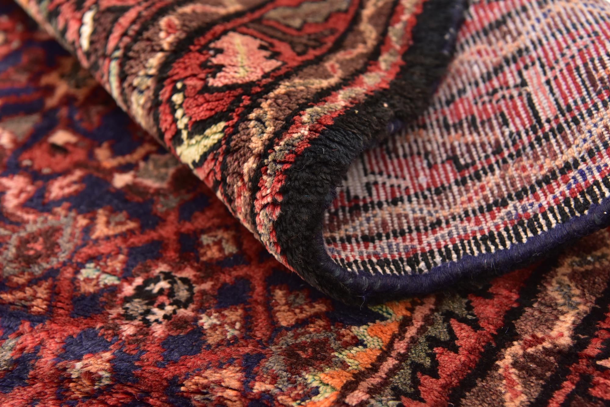 3' 8 x 9' 6 Hand Knotted Hossainabad Persian Wool Runner Rug