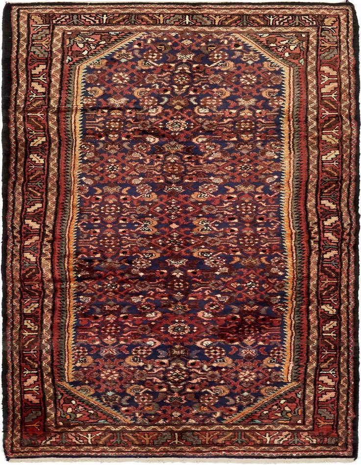 Detail image of 3' 8 x 9' 6 Hand Knotted Hossainabad Persian Wool Runner Rug