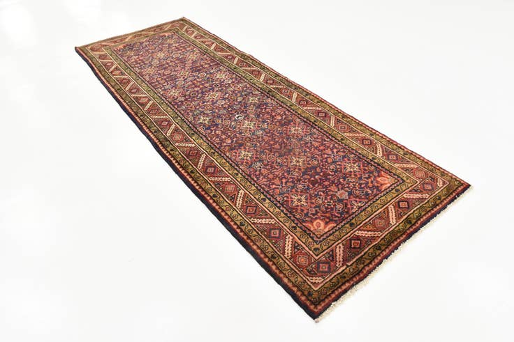 Detail image of 115cm x 320cm anudado a mano Hossainabad Alfombra Persa Lana Pasillera