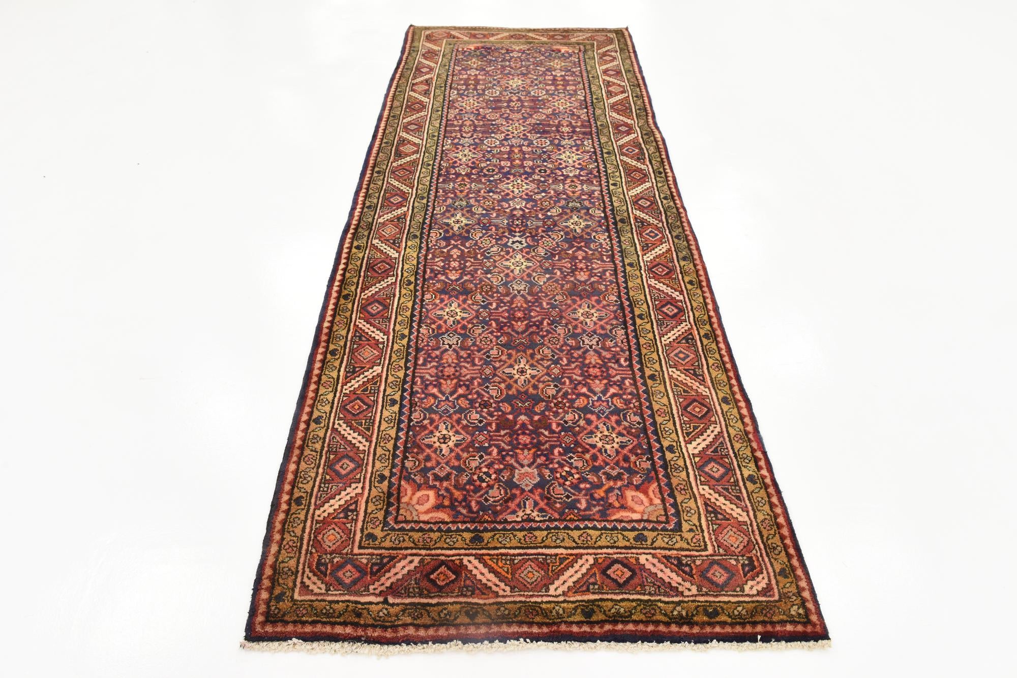 115cm x 320cm anudado a mano Hossainabad Alfombra Persa Lana Pasillera