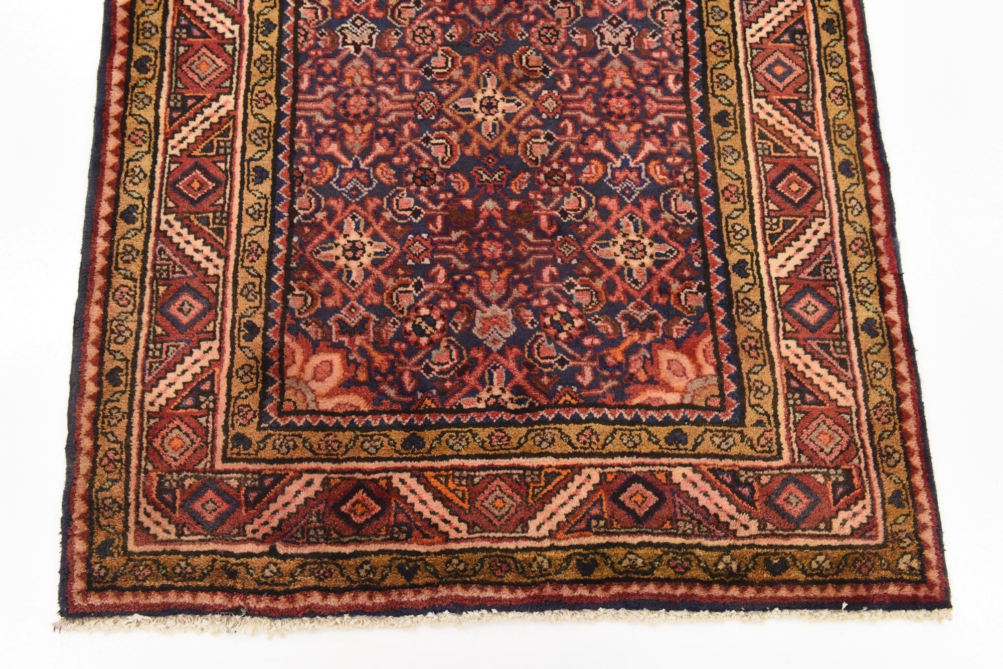 115cm x 320cm anudado a mano Hossainabad Alfombra Persa Lana Pasillera