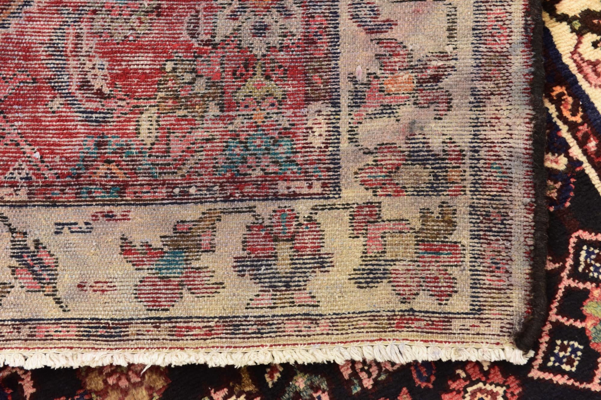 3' 8 x 10' Hand Knotted Hossainabad Persian Wool Runner Rug