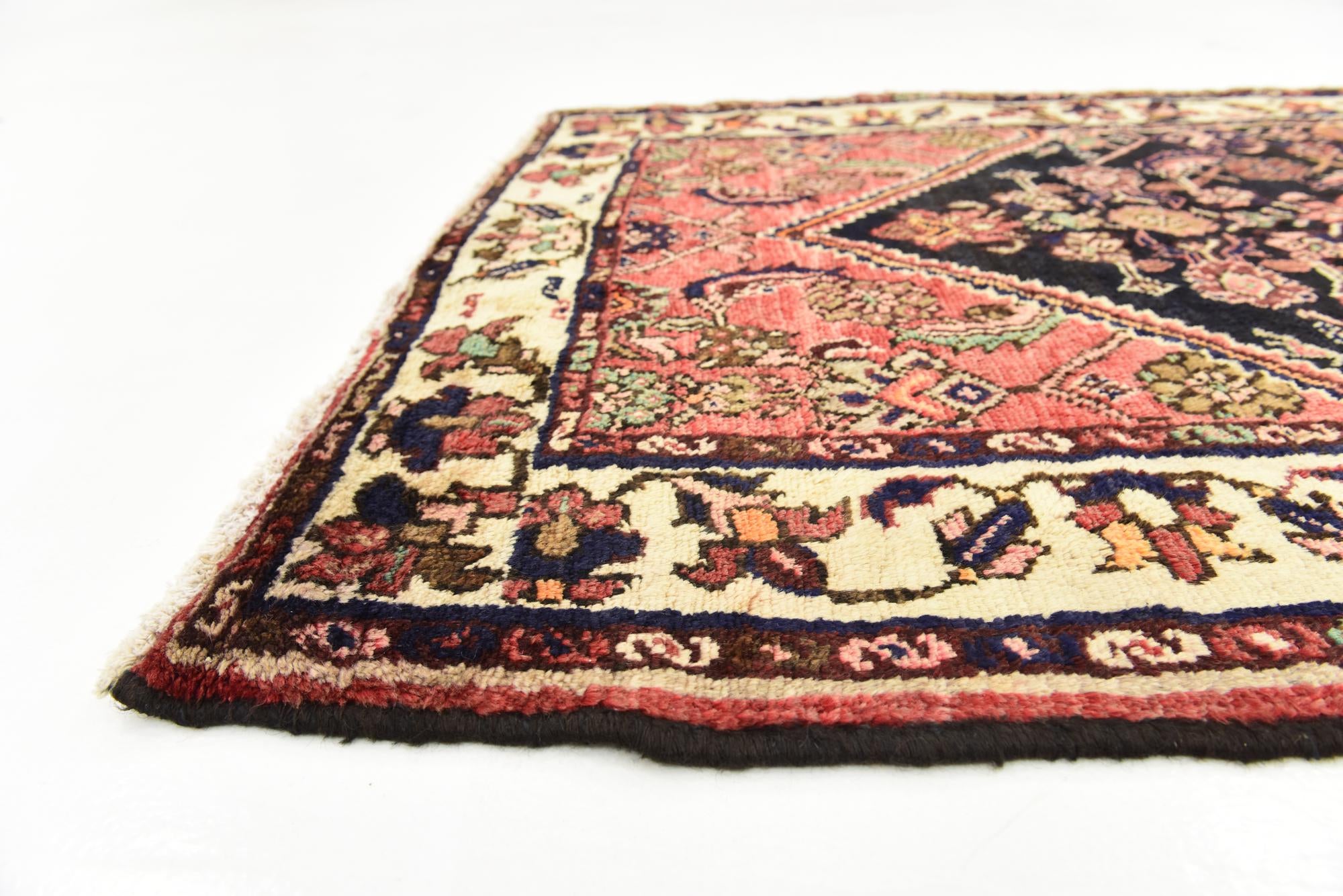 3' 8 x 10' Hand Knotted Hossainabad Persian Wool Runner Rug