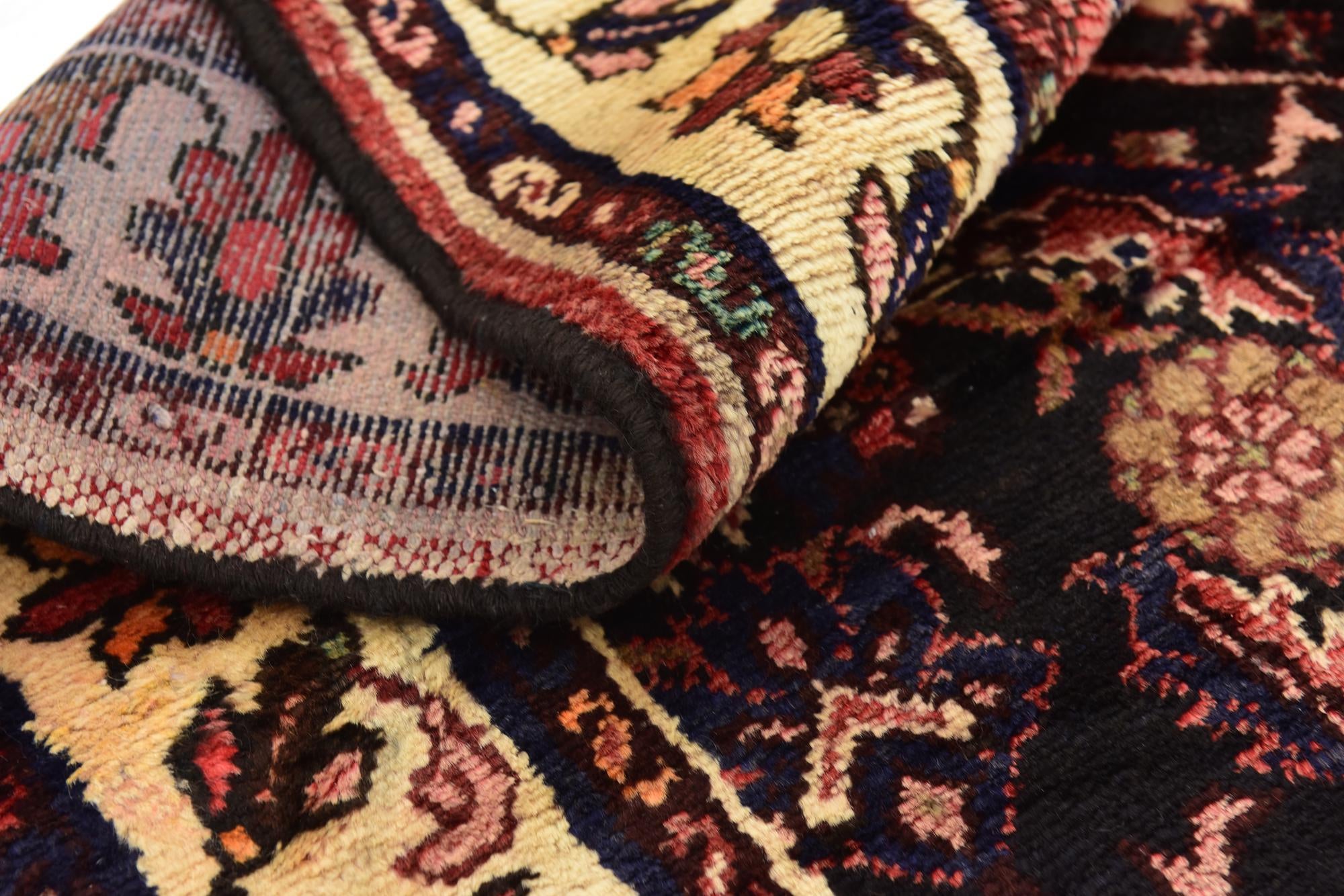 3' 8 x 10' Hand Knotted Hossainabad Persian Wool Runner Rug