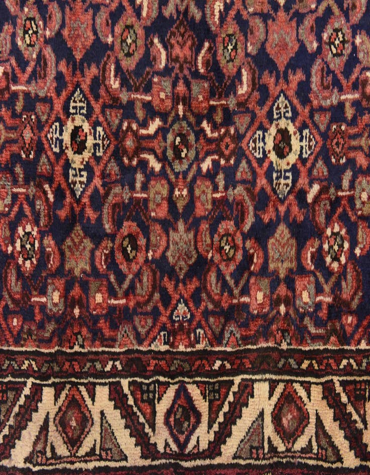 Detail image of 3' 8 x 11' 1 Hand Knotted Hossainabad Persian Wool Runner Rug