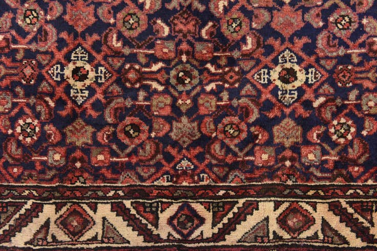 Detail image of 3' 8 x 11' 1 Hand Knotted Hossainabad Persian Wool Runner Rug