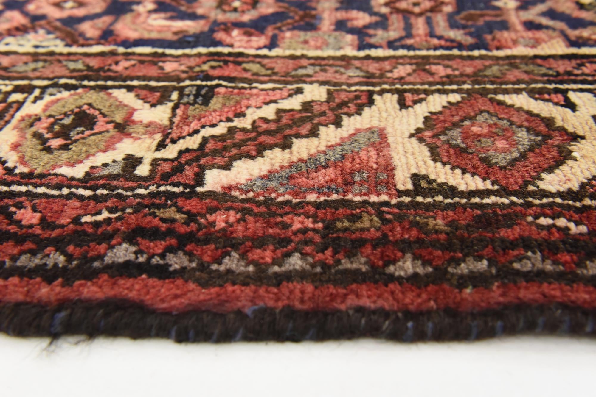 3' 8 x 11' 1 Hand Knotted Hossainabad Persian Wool Runner Rug