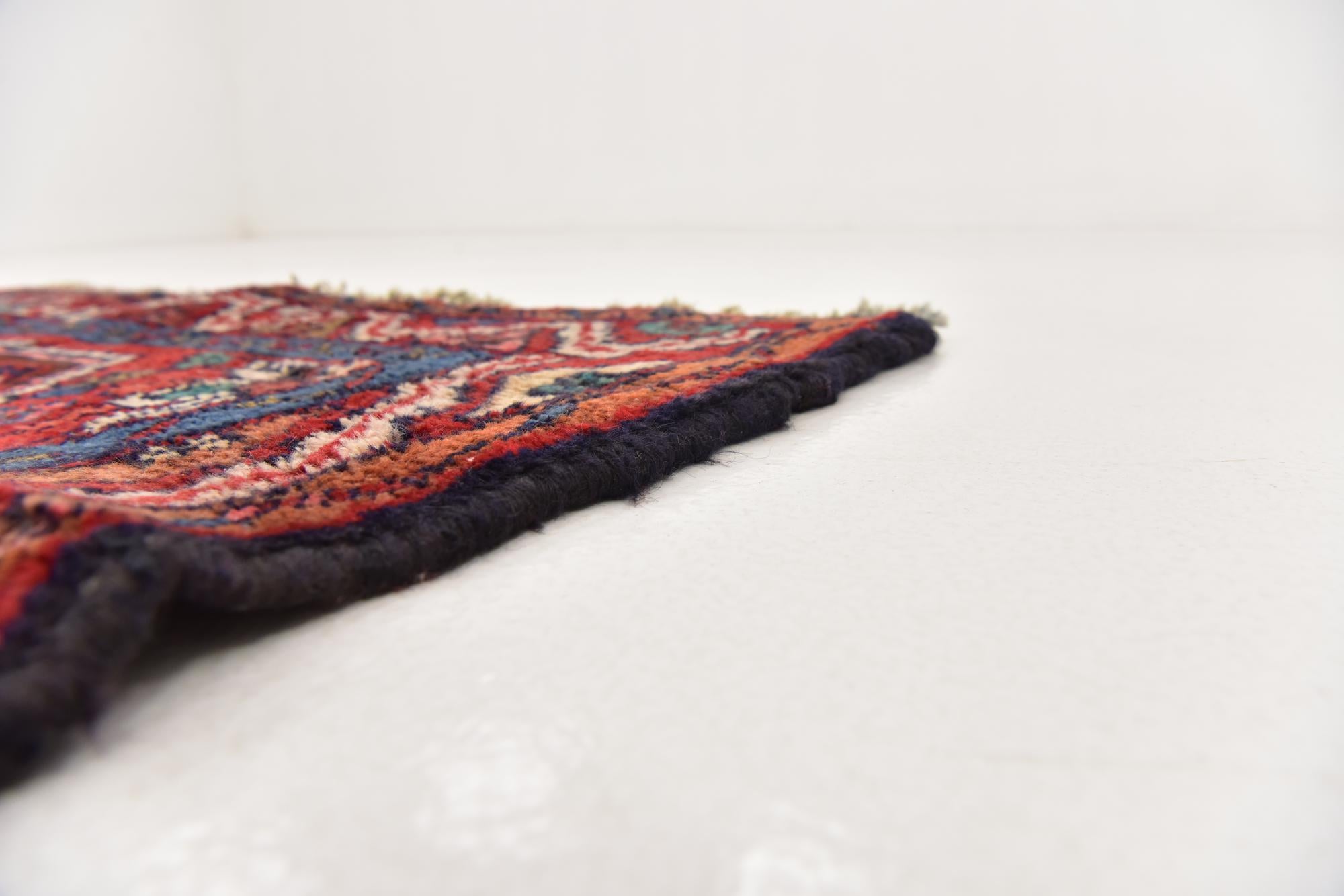 3' 6 x 10' Hand Knotted Hossainabad Persian Wool Runner Rug