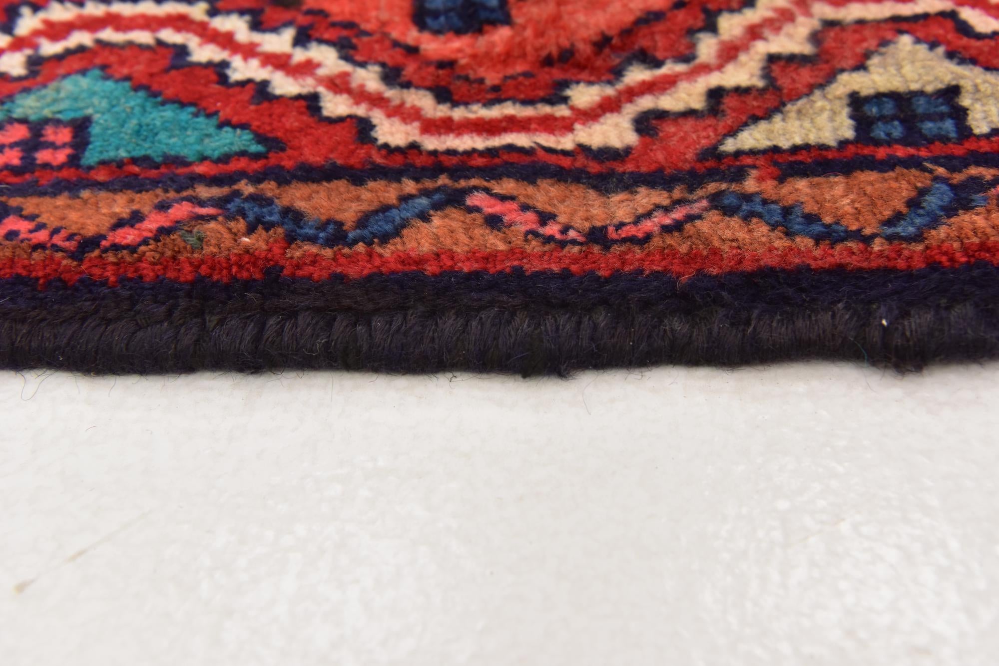 3' 6 x 10' Hand Knotted Hossainabad Persian Wool Runner Rug