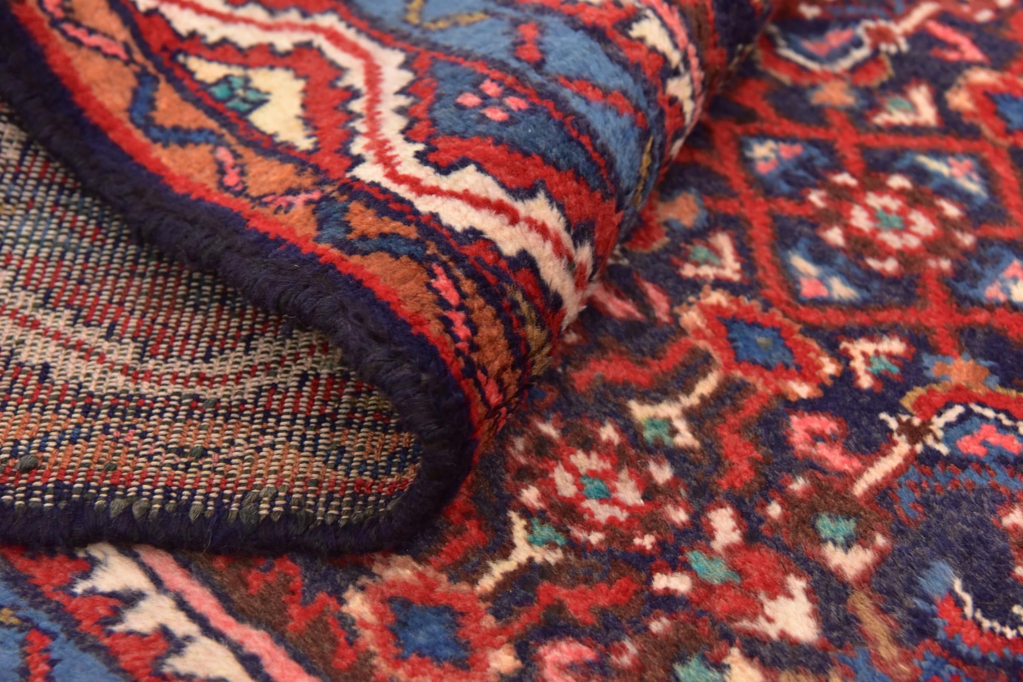 3' 6 x 10' Hand Knotted Hossainabad Persian Wool Runner Rug
