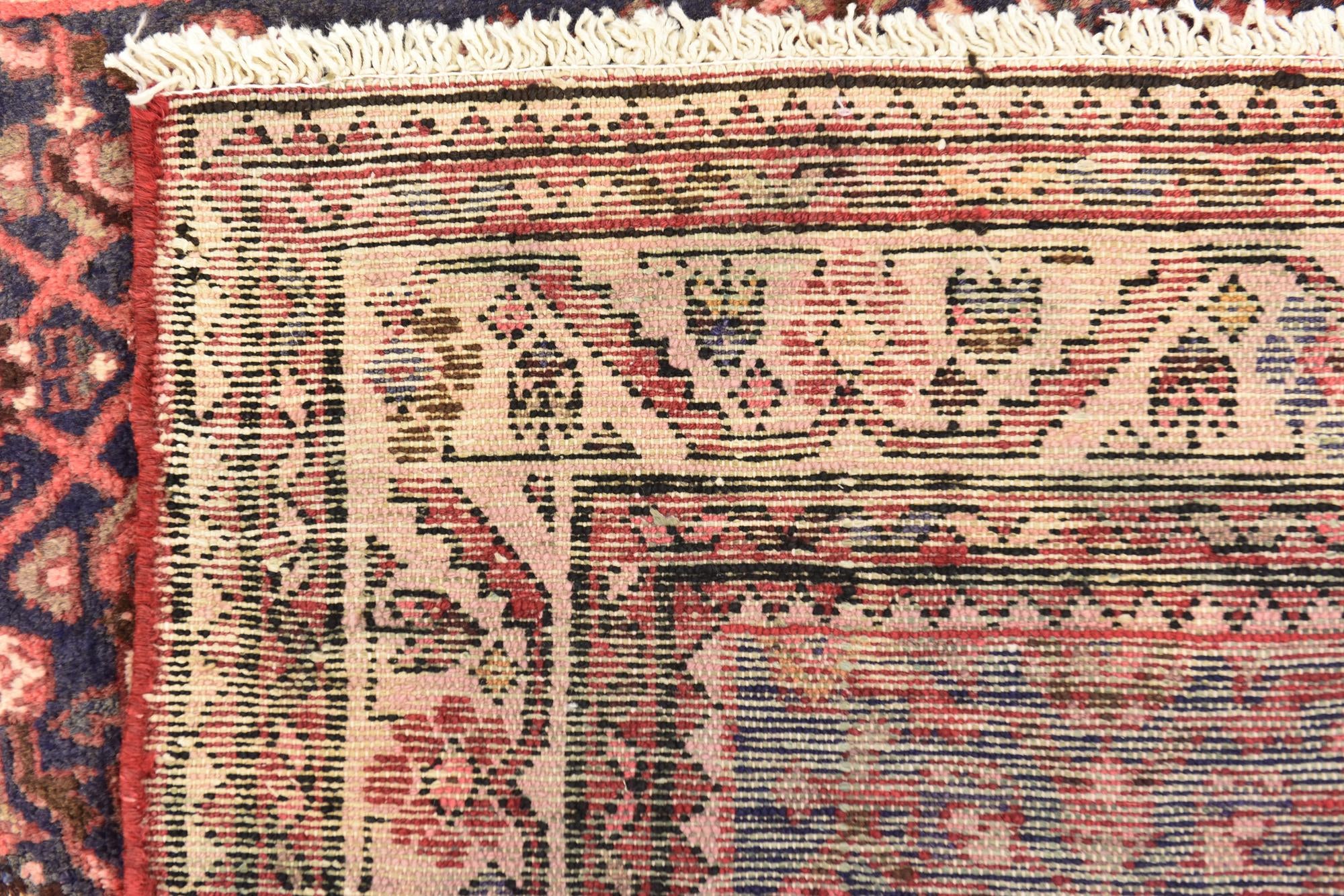 3' 8 x 9' 10 Hand Knotted Hossainabad Persian Wool Runner Rug