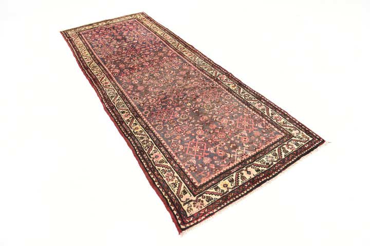 3' 8 x 9' 10 Hand Knotted Hossainabad Persian Wool Runner Rug
