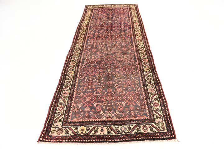 3' 8 x 9' 10 Hand Knotted Hossainabad Persian Wool Runner Rug