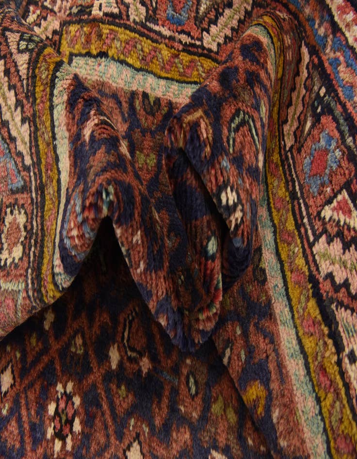 Detail image of 3' 7 x 9' 7  Hand Knotted Hossainabad Persian Wool Runner Rug