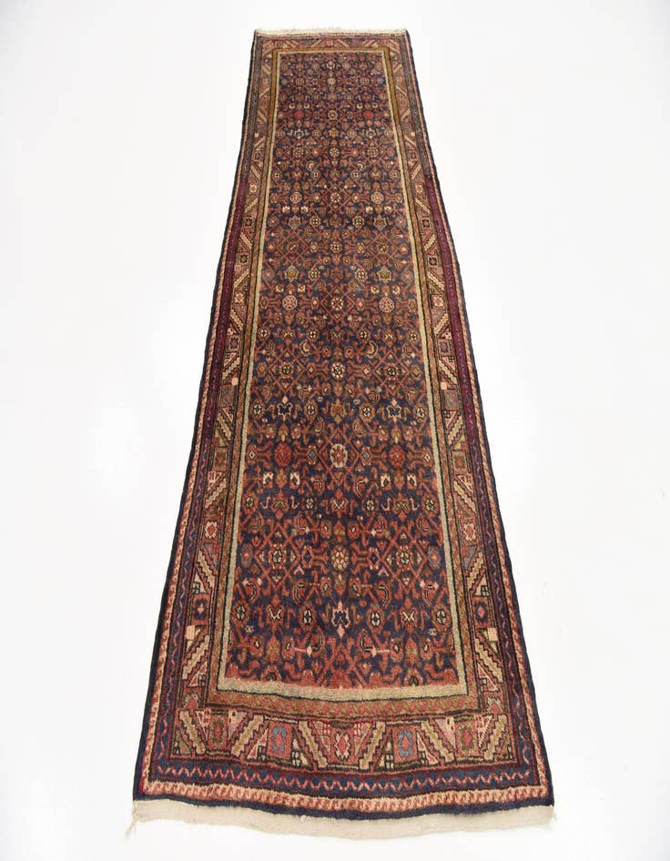 Detail image of 3' 7 x 9' 7  Hand Knotted Hossainabad Persian Wool Runner Rug