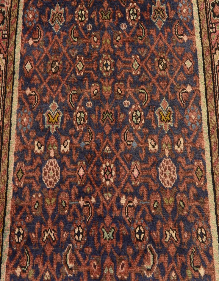 Detail image of 3' 7 x 9' 7  Hand Knotted Hossainabad Persian Wool Runner Rug