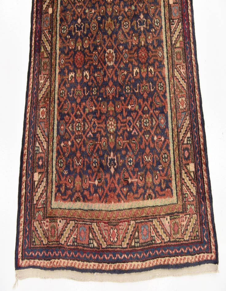 Detail image of 3' 7 x 9' 7  Hand Knotted Hossainabad Persian Wool Runner Rug